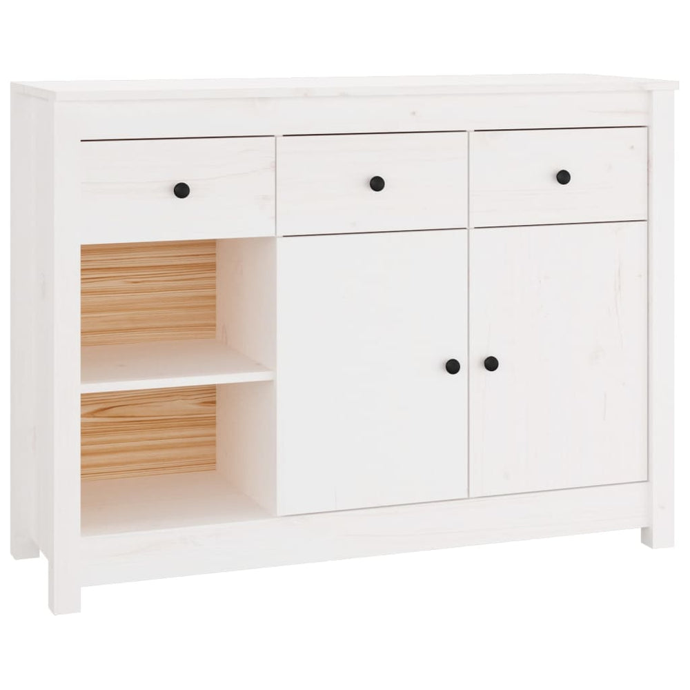 vidaXL Sideboard White 100x35x74 cm Solid Pine Wood