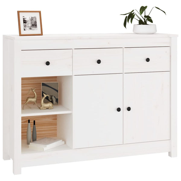 Weißes Sideboard 100 cm Kiefer Massivholz