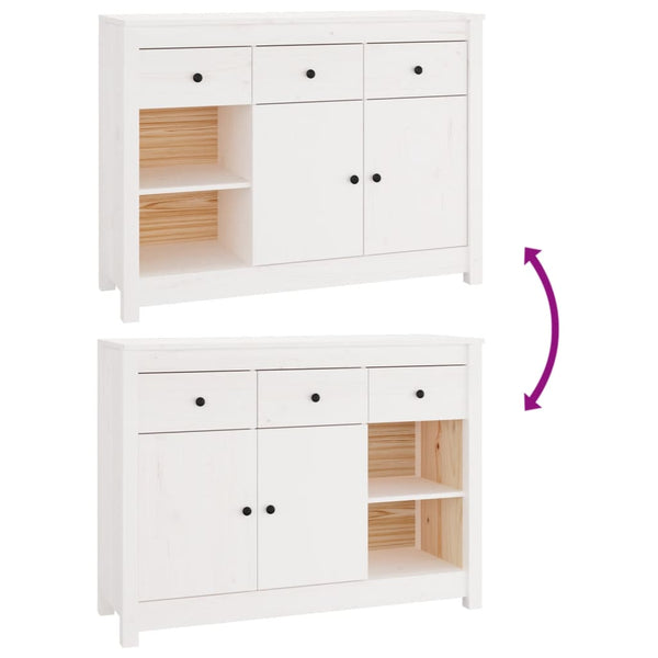 Weißes Sideboard 100 cm Kiefer Massivholz