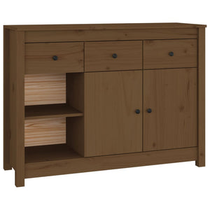 Sideboard Honigbraun 100x35x74cm Kiefer Massivholz