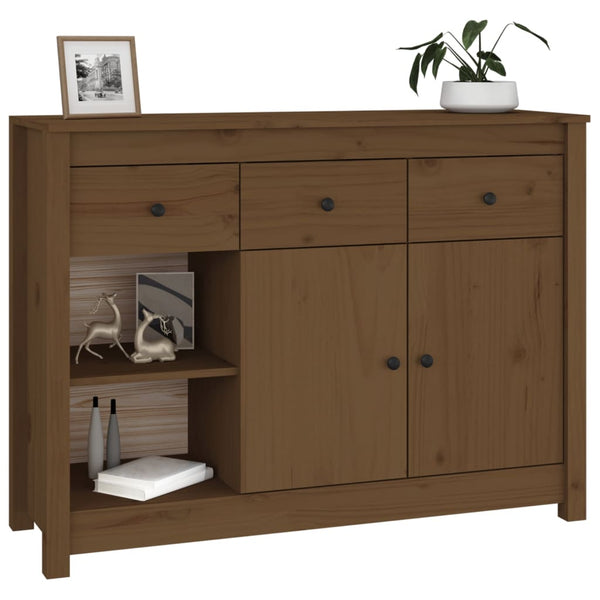 Sideboard Honigbraun 100x35x74cm Kiefer Massivholz