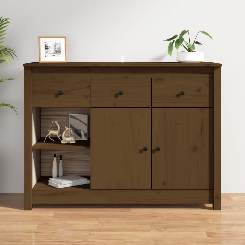 Sideboard Honigbraun 100x35x74cm Kiefer Massivholz