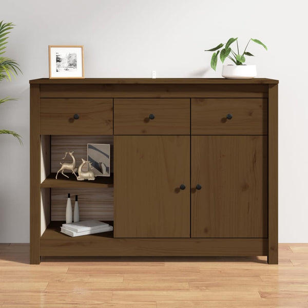Sideboard Honigbraun 100x35x74cm Kiefer Massivholz