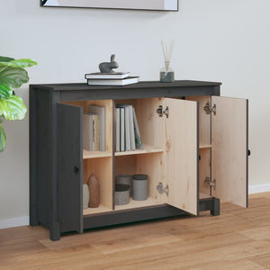 Graues Kiefer Massivholz Sideboard 100cm