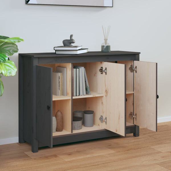 Graues Kiefer Massivholz Sideboard 100cm