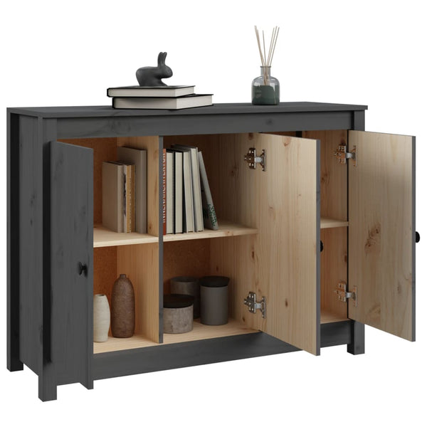 Graues Kiefer Massivholz Sideboard 100cm