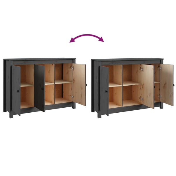 Graues Kiefer Massivholz Sideboard 100cm