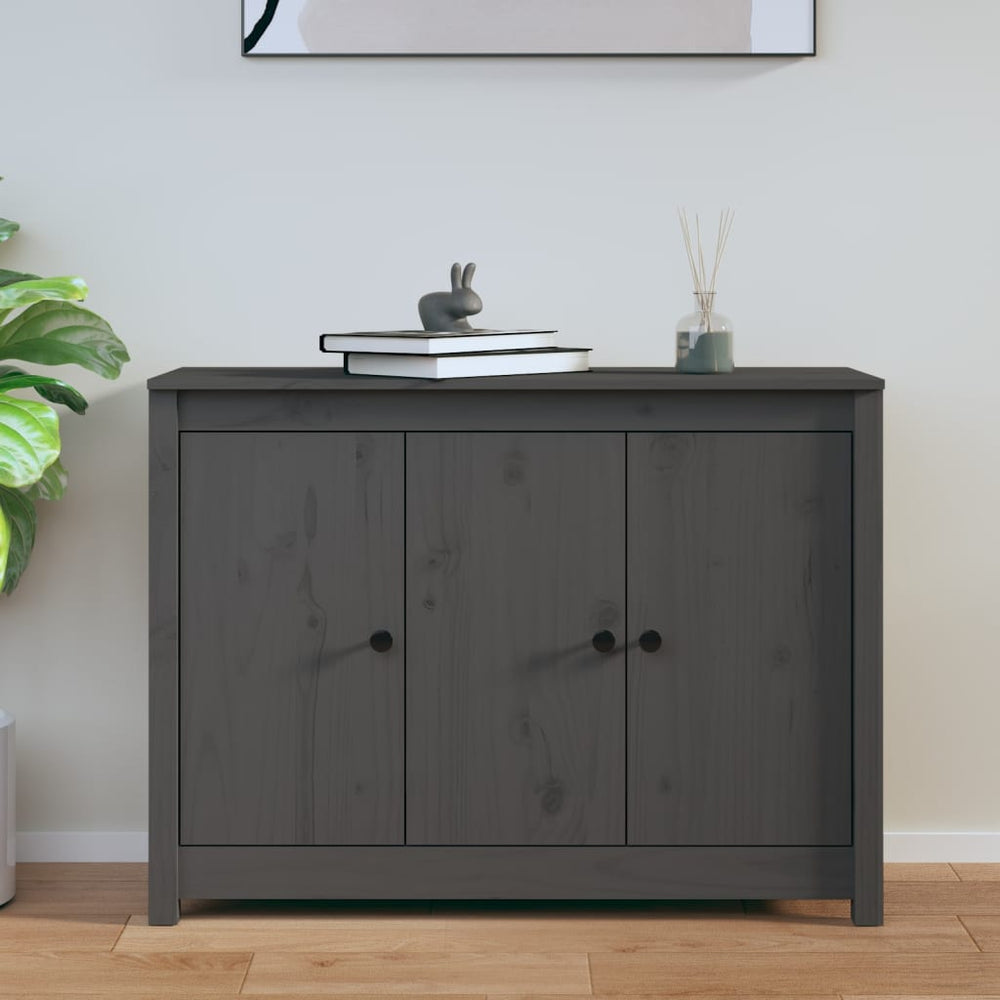 Graues Kiefer Massivholz Sideboard 100cm