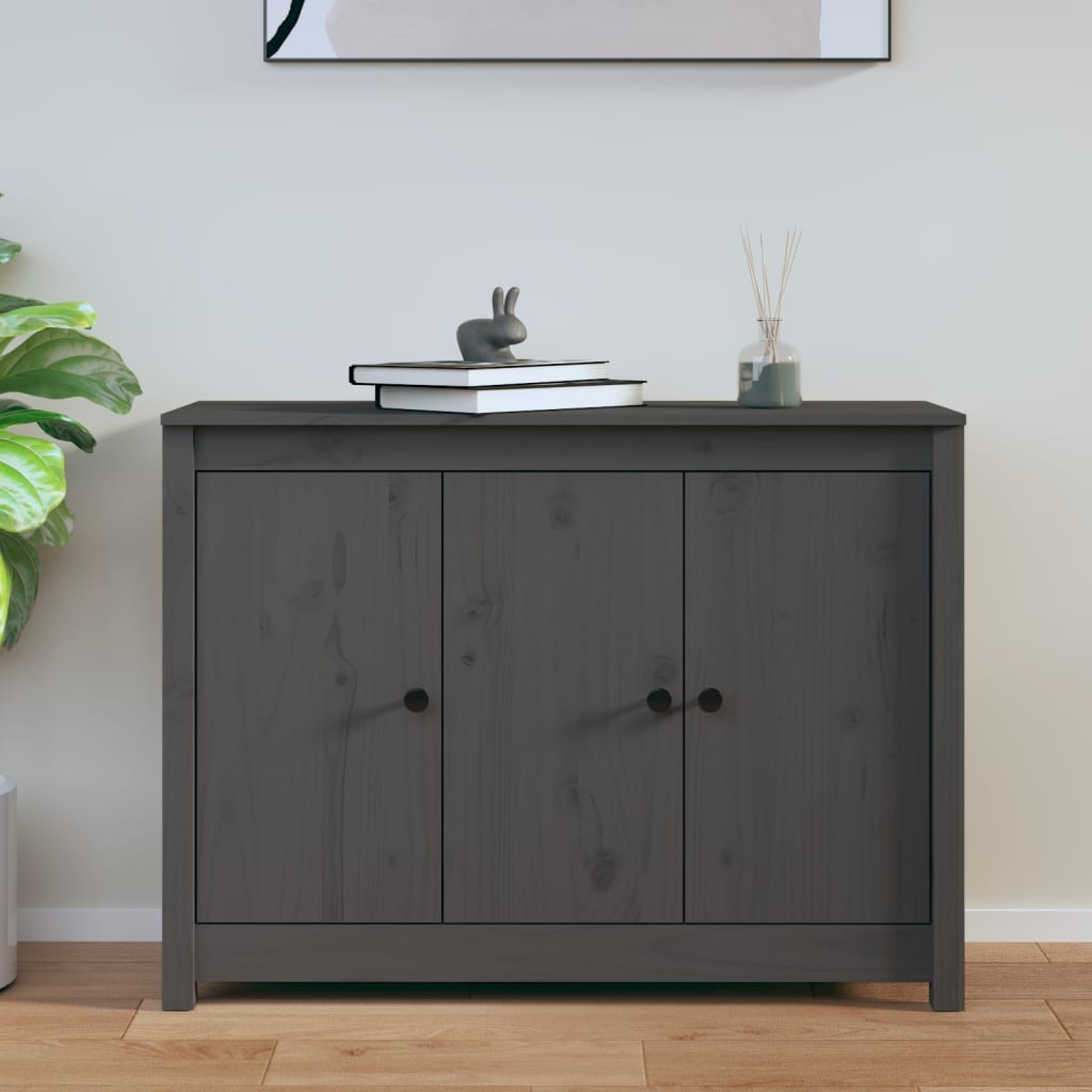 Graues Kiefer Massivholz Sideboard 100cm