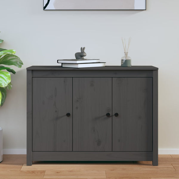 Graues Kiefer Massivholz Sideboard 100cm