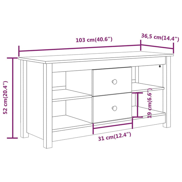 TV-Schrank Kiefer Massivholz 103 cm