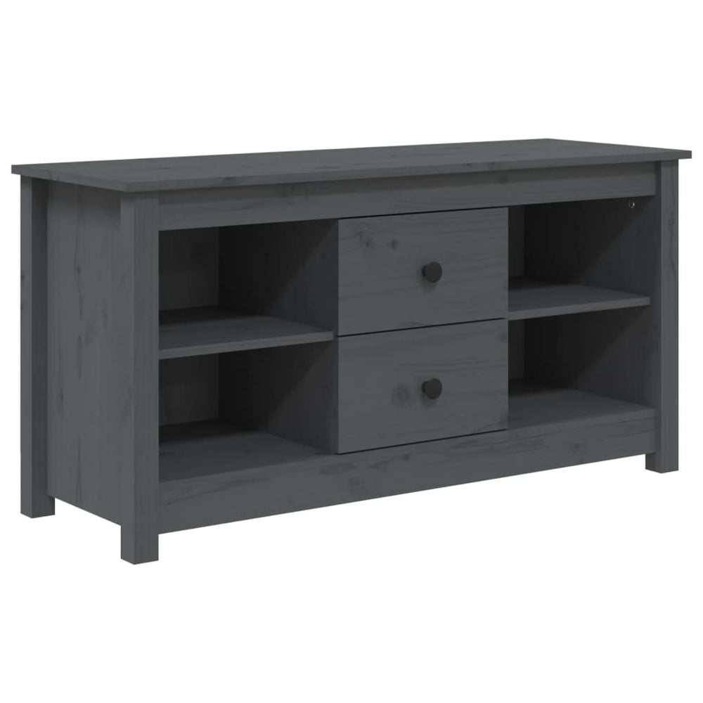 vidaXL TV Cabinet Grey 103x36.5x52 cm Solid Pine Wood