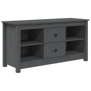 Grauer TV-Schrank Kiefer Massivholz 103cm