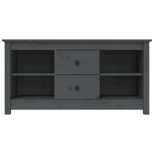 Grauer TV-Schrank Kiefer Massivholz 103cm