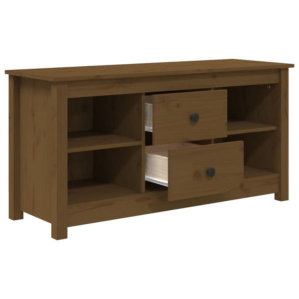 TV-Schrank Honigbraun Kiefer Massivholz 103cm