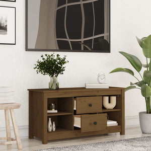 TV-Schrank Honigbraun Kiefer Massivholz 103cm