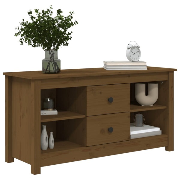 TV-Schrank Honigbraun Kiefer Massivholz 103cm