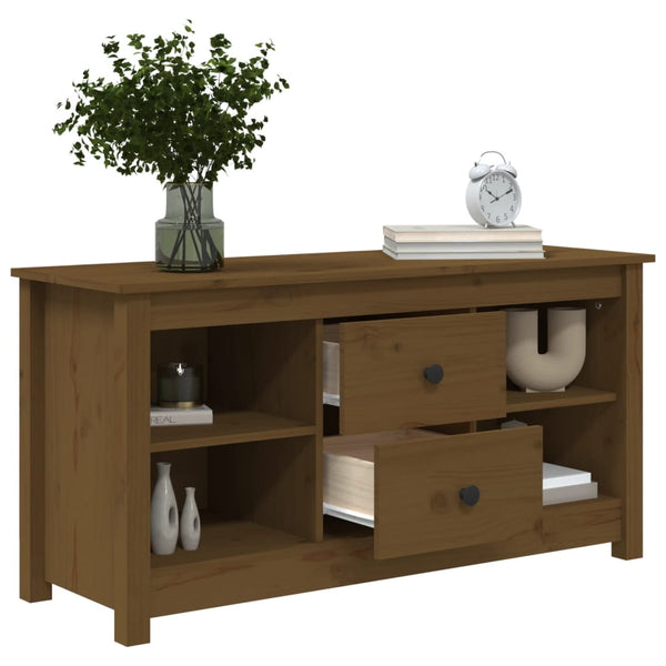 TV-Schrank Honigbraun Kiefer Massivholz 103cm