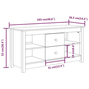 TV-Schrank Honigbraun Kiefer Massivholz 103cm