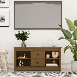 TV-Schrank Honigbraun Kiefer Massivholz 103cm