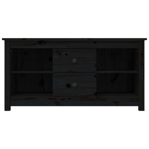Schwarzer TV-Schrank Kiefer Massivholz 103cm