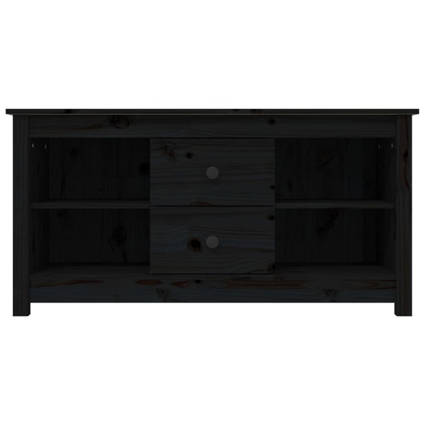 Schwarzer TV-Schrank Kiefer Massivholz 103cm