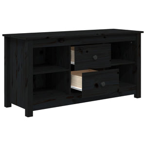 Schwarzer TV-Schrank Kiefer Massivholz 103cm
