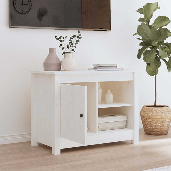 Weißer TV-Schrank 70cm Kiefer Massivholz