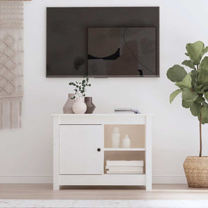 Weißer TV-Schrank 70cm Kiefer Massivholz