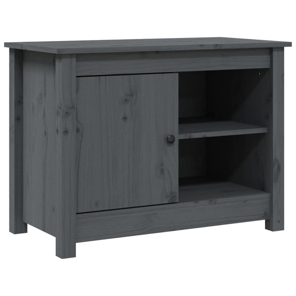 Grauer TV-Schrank 70x52cm Kiefer Massivholz
