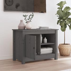 Grauer TV-Schrank 70x52cm Kiefer Massivholz