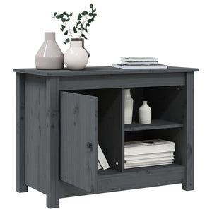 Grauer TV-Schrank 70x52cm Kiefer Massivholz
