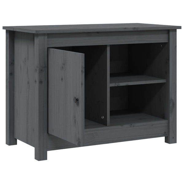 Grauer TV-Schrank 70x52cm Kiefer Massivholz