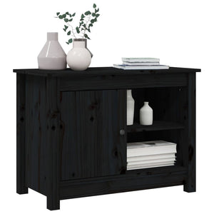 vidaXL Meuble TV Noir 70x36,5x52 cm Bois de pin massif