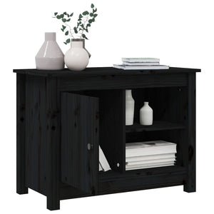 vidaXL Meuble TV Noir 70x36,5x52 cm Bois de pin massif