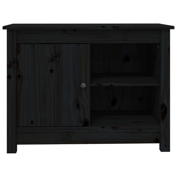vidaXL Meuble TV Noir 70x36,5x52 cm Bois de pin massif
