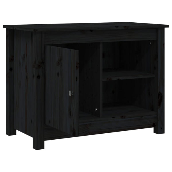 vidaXL Meuble TV Noir 70x36,5x52 cm Bois de pin massif