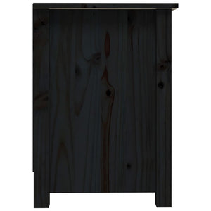 vidaXL Meuble TV Noir 70x36,5x52 cm Bois de pin massif