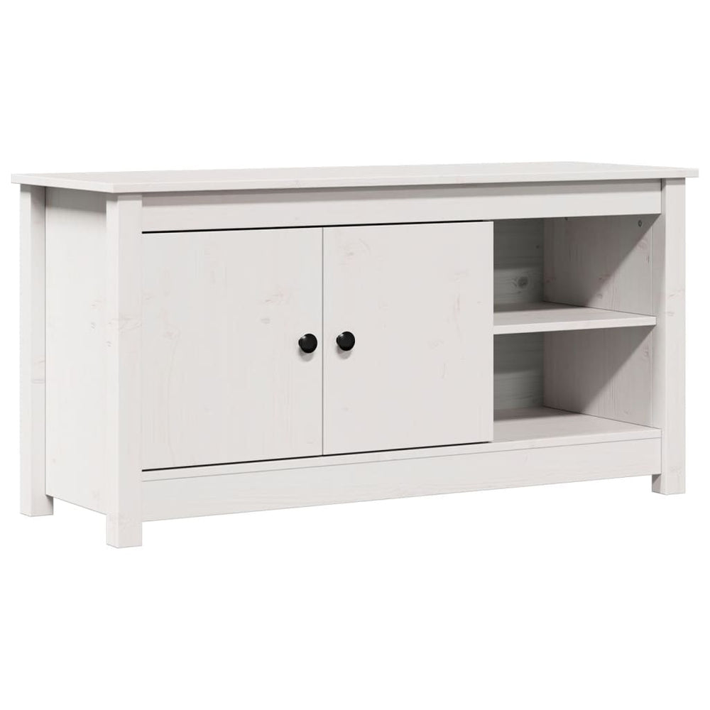 vidaXL TV Cabinet White 103x36.5x52 cm Solid Pine Wood