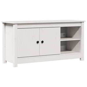 Weißer TV-Schrank Kiefer Massivholz 103 cm