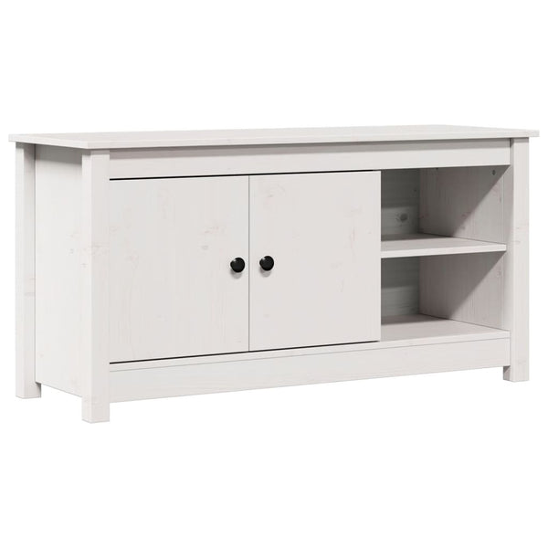 Weißer TV-Schrank Kiefer Massivholz 103 cm