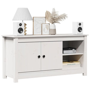 Weißer TV-Schrank Kiefer Massivholz 103 cm