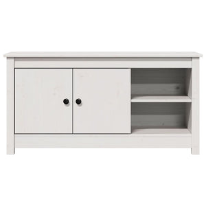 Weißer TV-Schrank Kiefer Massivholz 103 cm