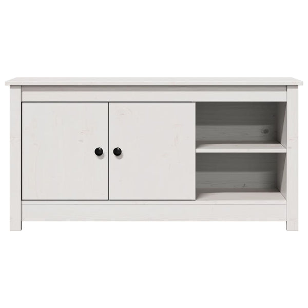 Weißer TV-Schrank Kiefer Massivholz 103 cm