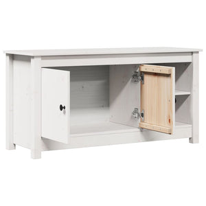 Weißer TV-Schrank Kiefer Massivholz 103 cm