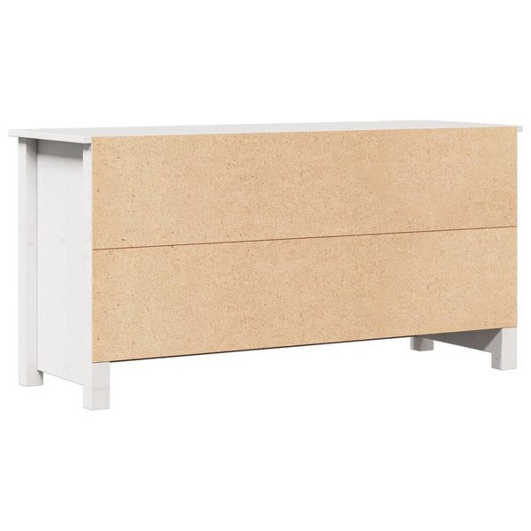 Weißer TV-Schrank Kiefer Massivholz 103 cm
