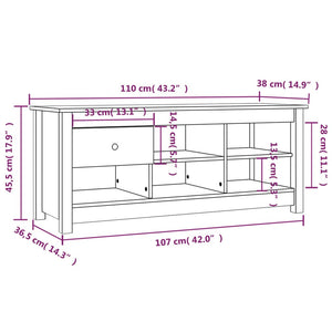 Massivholz Schuhschrank Kiefer 110 cm