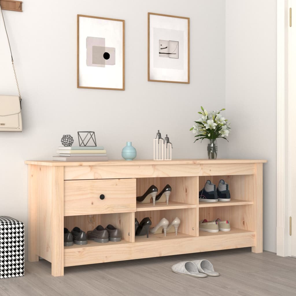Massivholz Schuhschrank Kiefer 110 cm