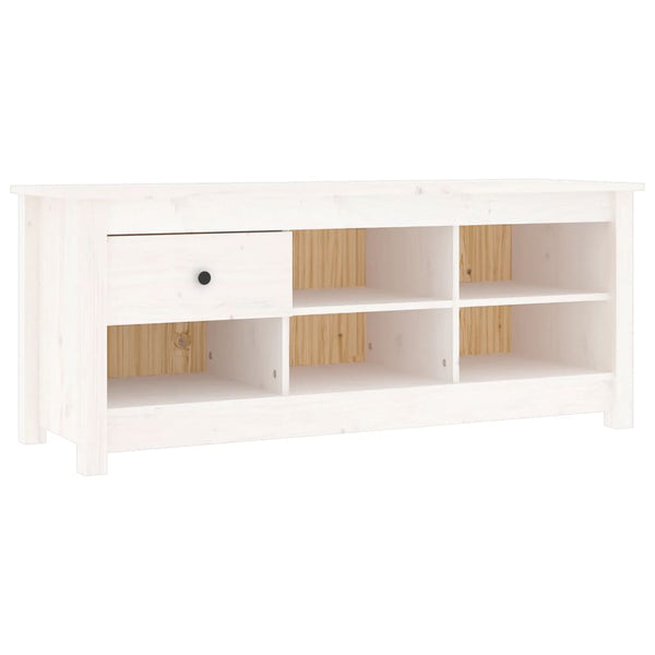 Weißer Schuhschrank Kiefer Massivholz 110cm
