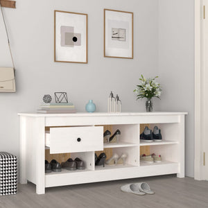 Weißer Schuhschrank Kiefer Massivholz 110cm